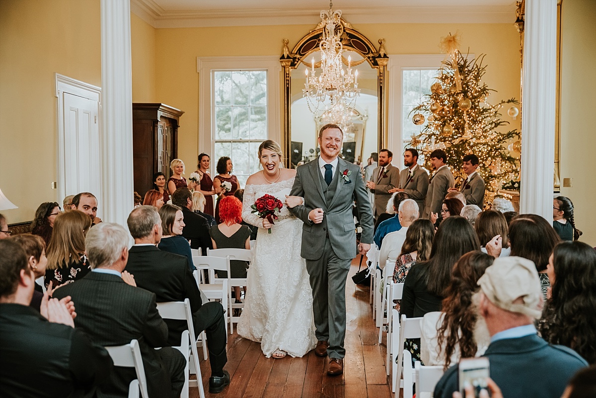 Indoor wedding ceremony at the Bragg-Mitchell Mansion in Mobile, AL