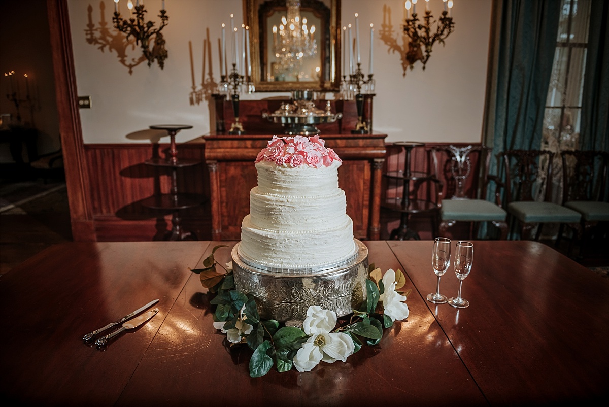 Wedding cake at the Bragg-Mitchell Mansion in Mobile, AL