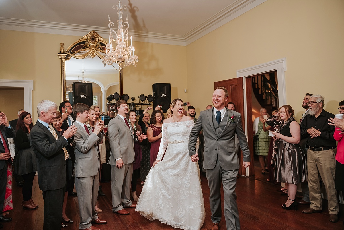 Bride and groom introductions at the Bragg-Mitchell Mansion in Mobile, AL