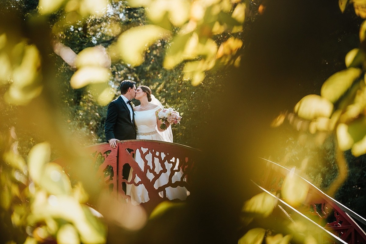 Bride and Groom portraits on the grounds of Bellingrath Gardens in Theodore, AL